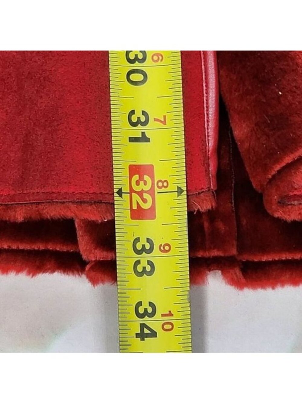Anne Klein Red Suede Coat With Faux Fur Collar Size Small NWT - Picture 10 of 10